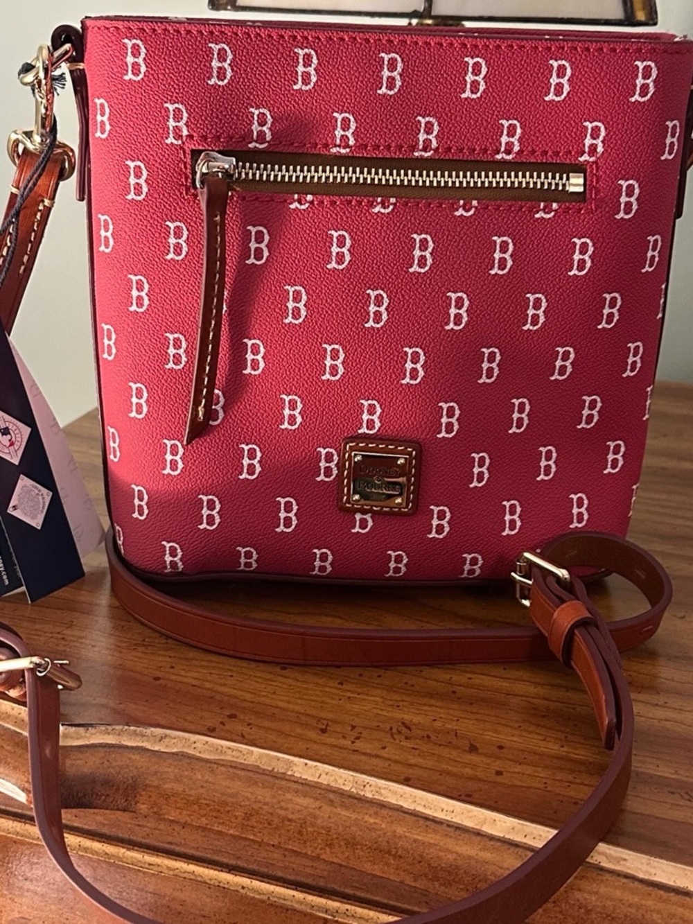 Dooney & Bourke Boston Red Sox Small Zip Crossbody Preppy MLB Baseball NWT